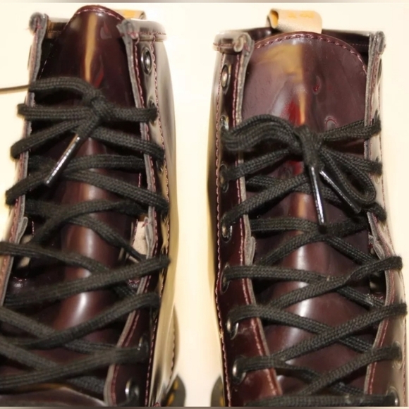 NWT Dr. Martens 1460 Lace Up Vegan 7 Cherry Red Combat Boots - Picture 8 of 12